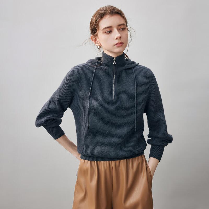 Komonboka Women's 2025 Autumn/Winter Hooded Cashmere Sweater