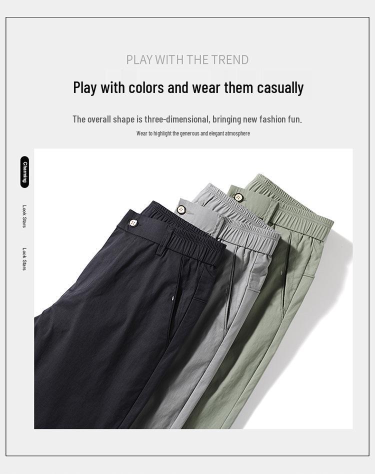 2025 Summer Men's Slim Stretch Ice Silk Cargo Pants