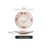 Set di Piatto Rotondo Rosso Ceramica Retrò Doppia Felicità - Piatto Basso, Piatto Piatto, Piatto per Hot Pot, Piatto per Carne, Piatto per Salsa e Piatto per Pesce per Tavola da Ristorante.