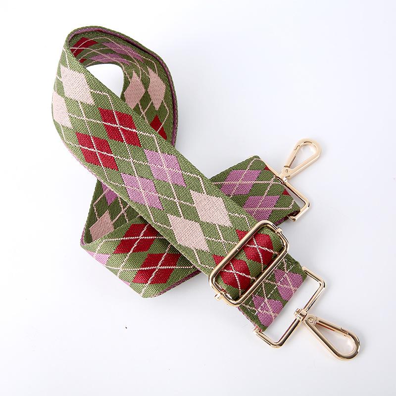 Versatile Creative Color Rhombus Bag Strap Accessories Adjustable Shoulder Crossbody Backpack Strap Replacement Shoulder Strap