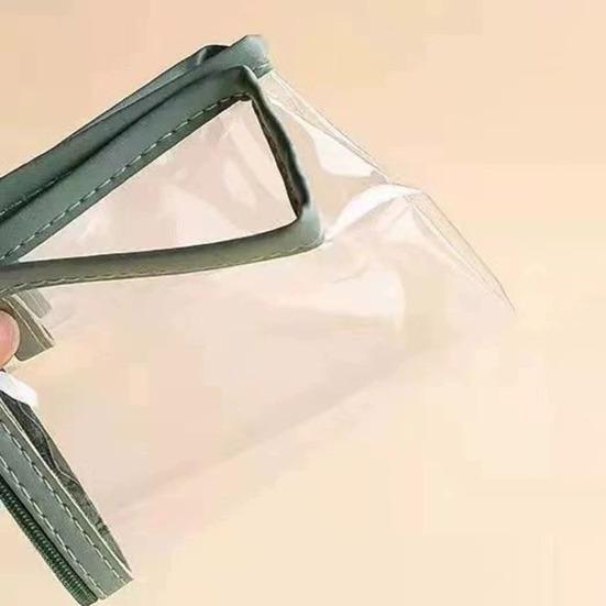 Clear Pencil Pouch Transparent Pencil Case with Zipper Stationery Toiletries Organizer Travel Cosmetic Makeup Storage Bag for School Office Supplies