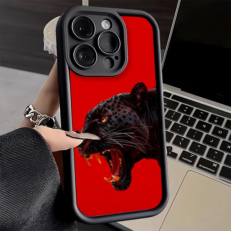 Phone Case for iPhone 17 Air 16E 15 16 Pro Max Black Panther Cool Animal Cover 14 Plus 13 12 Mini Soft Shell Silicone Fundas