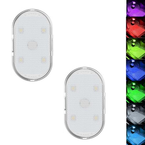 

YIBOOOM 2 светодиодных фонаря для чтения в автомобиль, переключение 7 цветов, USB-зарядка, беспроводной светодиодный светильник на липучке, фонарь для чтения, аварийный фонарь, сенсорный Mi