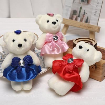 10 PCS Small Teddy Bear Birthday Flower Bouquet Animal Cartoon Small Teddy Bear Bouquet Bear Plush Doll Kid Toys