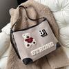 Cartoon Bear Canvas Bag for Women New Large Capacity Commuting Tote Bag Casual One-shoulder Crossbody Bag