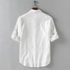 Men's Casual Short-Sleeve Linen Shirt - Summer Cotton Blend