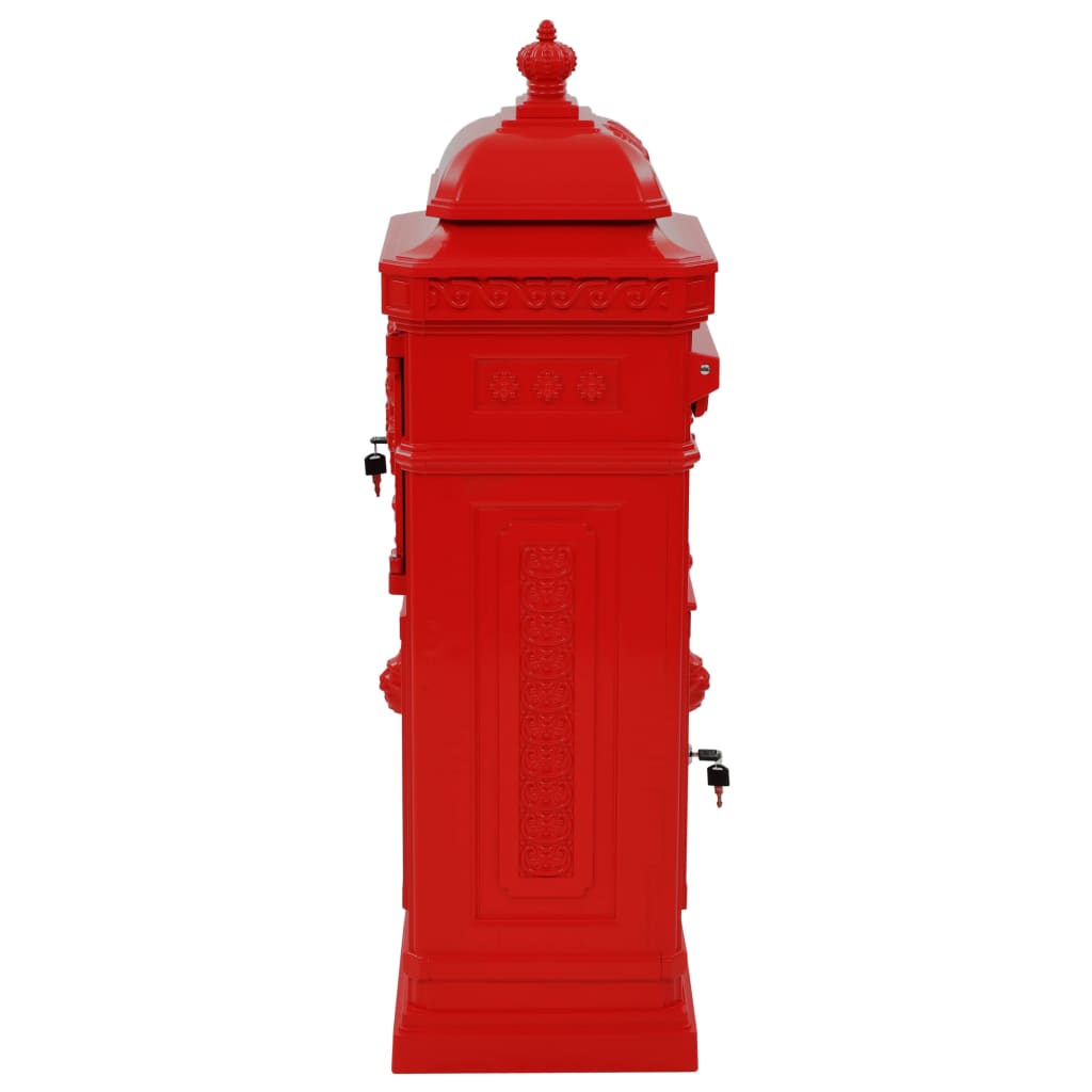 Aluminium Kolom Brievenbus Vintage Stijl Roestbestendig Rood