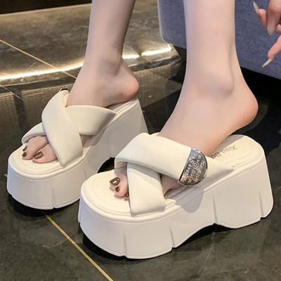 Foreign Trade Sandals Women's Summer Fashion 2025 New Beach Shoes High-heeled Platform Muffin Sandals Women