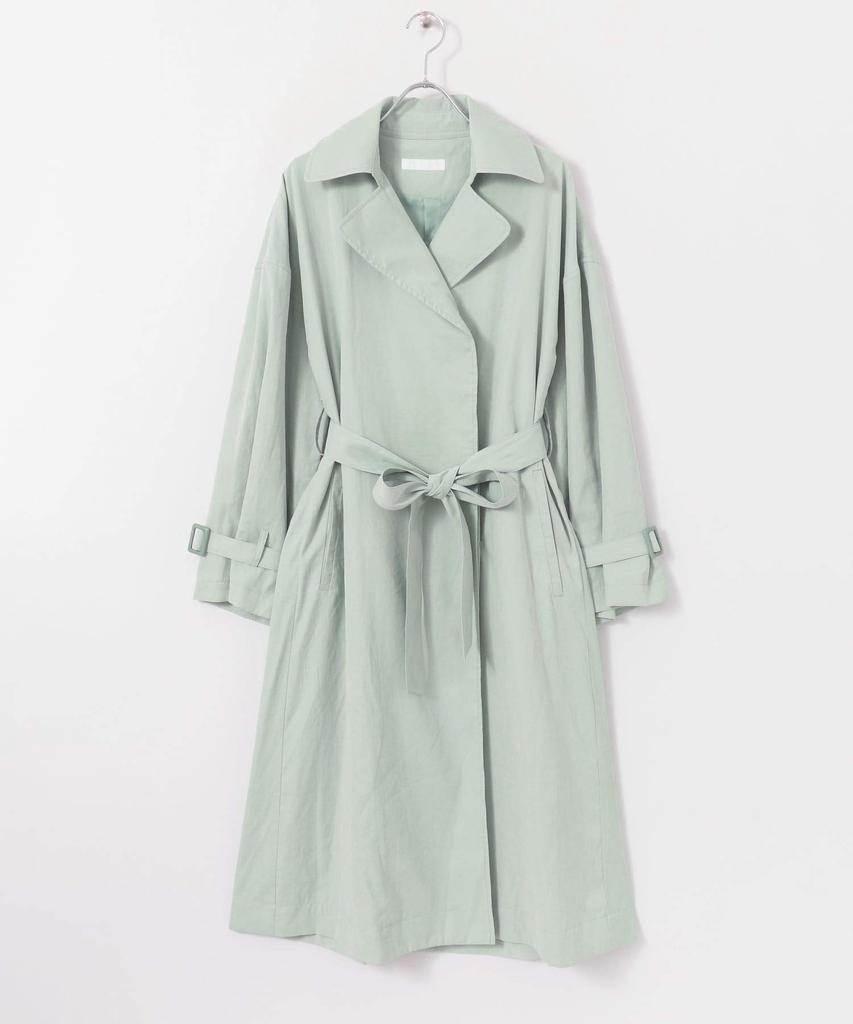 Sense of Place Volume Sleeve Trench One Women's Coat, AA14-27B001, L.GREEN