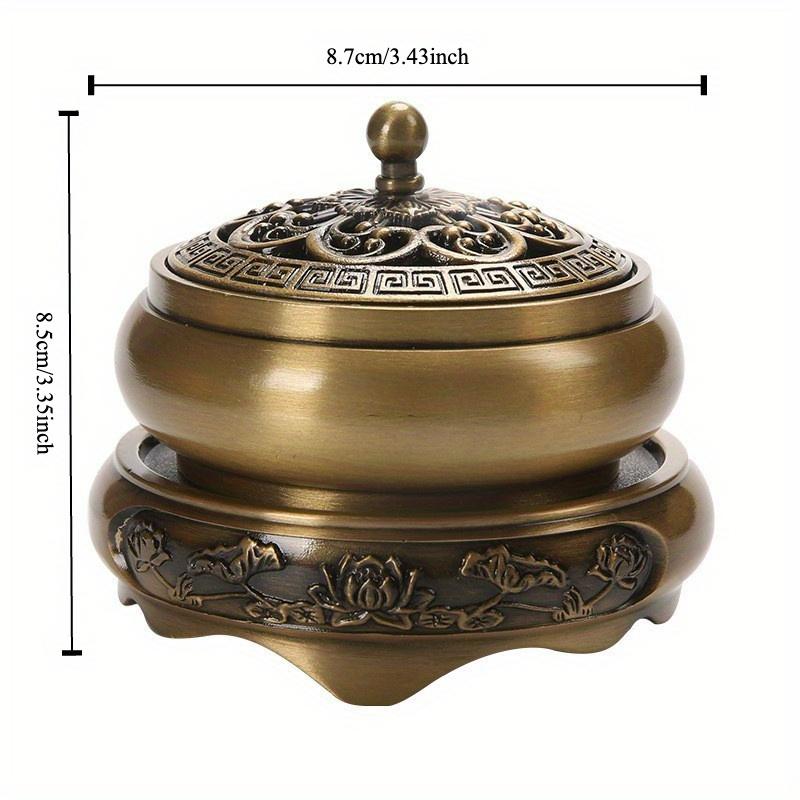 Zinc alloy Zen incense burner set with lotus base is suitable for yoga meditation, home and office, Halloween and Christmas gifts