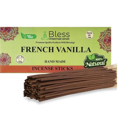 Bless-French-Vanilla-Incense-Sticks 100%-Natural-Handmade-Hand-Dipped-Incense-Sticks Organic-Chemicals-Free for-Purification-Relaxation-Positivity