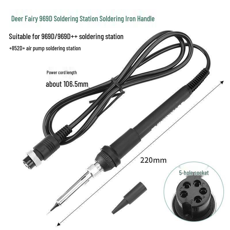 Deer Fairy 936 Soldering Iron Handle for Saike 952T12 Station, 203 Constant Temp, 969D Hot Air Gun Accessories.