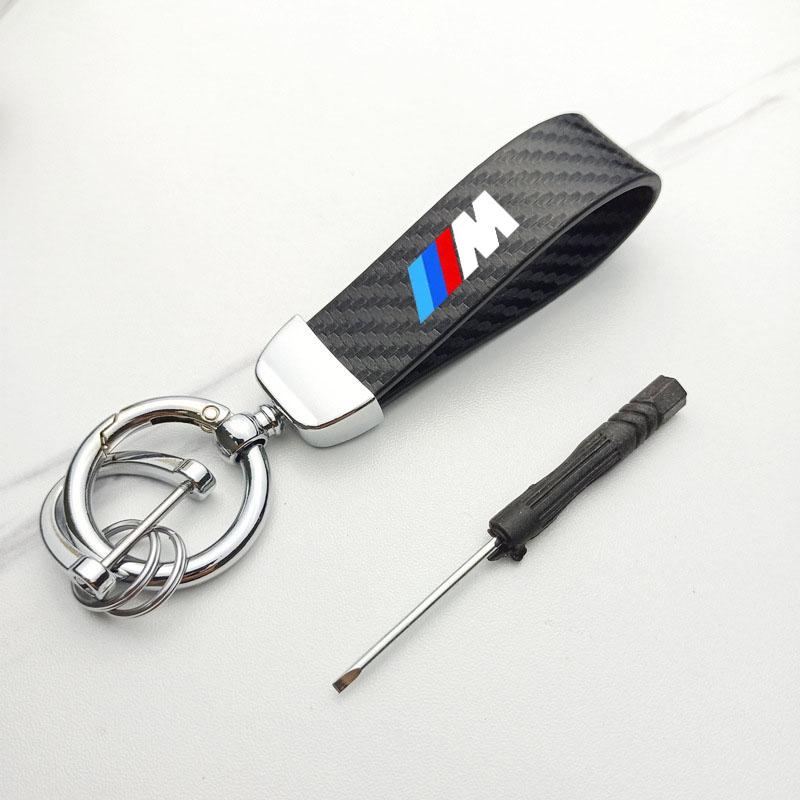 Car Carbon fiber Key Ring Chain Holder Car Key Ring For BMW M Power X1 e84 X3 f25 X5 e53 x6 e71 ix3 i3 320i 330d M4 1 3 5 Series mkhr65