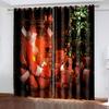 Christmas Decoration Curtain 3D Cartoon Santa Claus Christmas Tree Polyester Cloth Curtain Snowman Pattern Festive Atmosphere