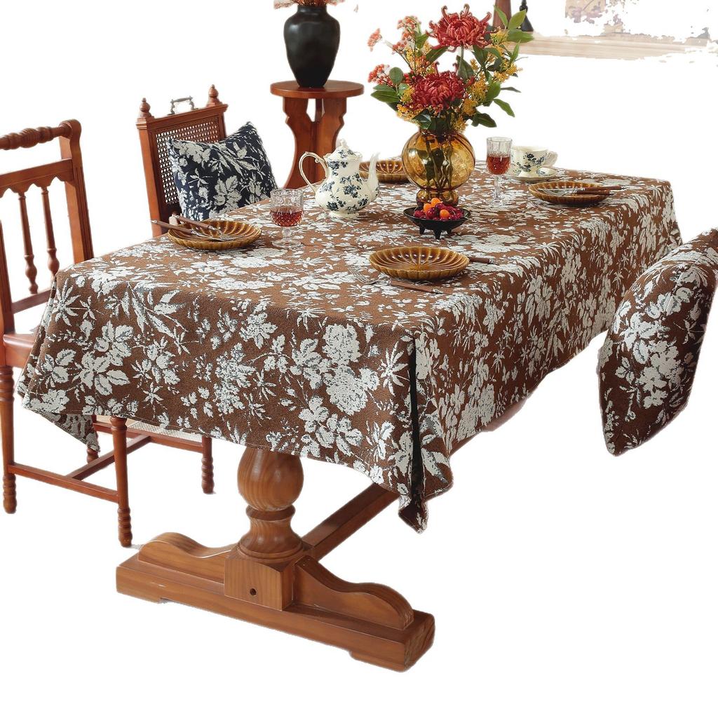 Dining Table Fabric Plant Flower Thickened Fabric Tablecloth Coffee Table Dust Hot-Selling Spot Manufacturer