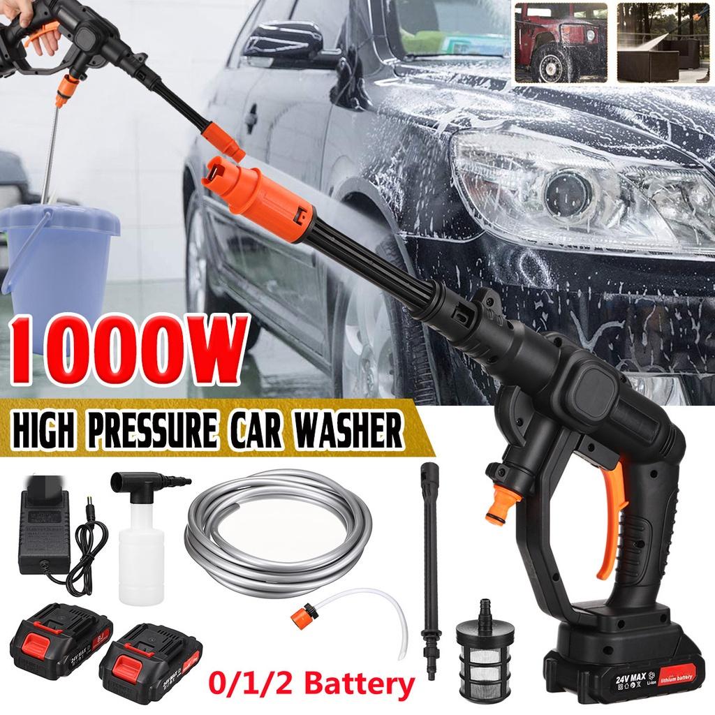 Cordless 1000W 24V Car Washer Cleaner Portable Handheld Car Wash Water Gun High Pressure Washer Foam Generator for