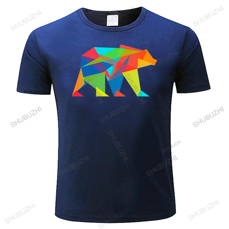 Men Tshirts Fractal Geometric Bear T Shirt Party Tshirt Short Sleeve Tops Thanksgiving Day Tees Art Designer Clothes No Fade