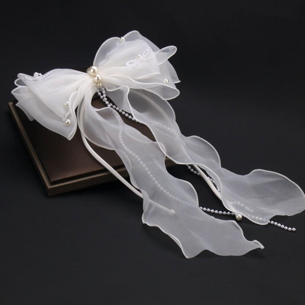 Barrettes Bridal Ribbon Bow Hairpin Light Luxury Wedding Headdress Bridal Headwear Take Photos