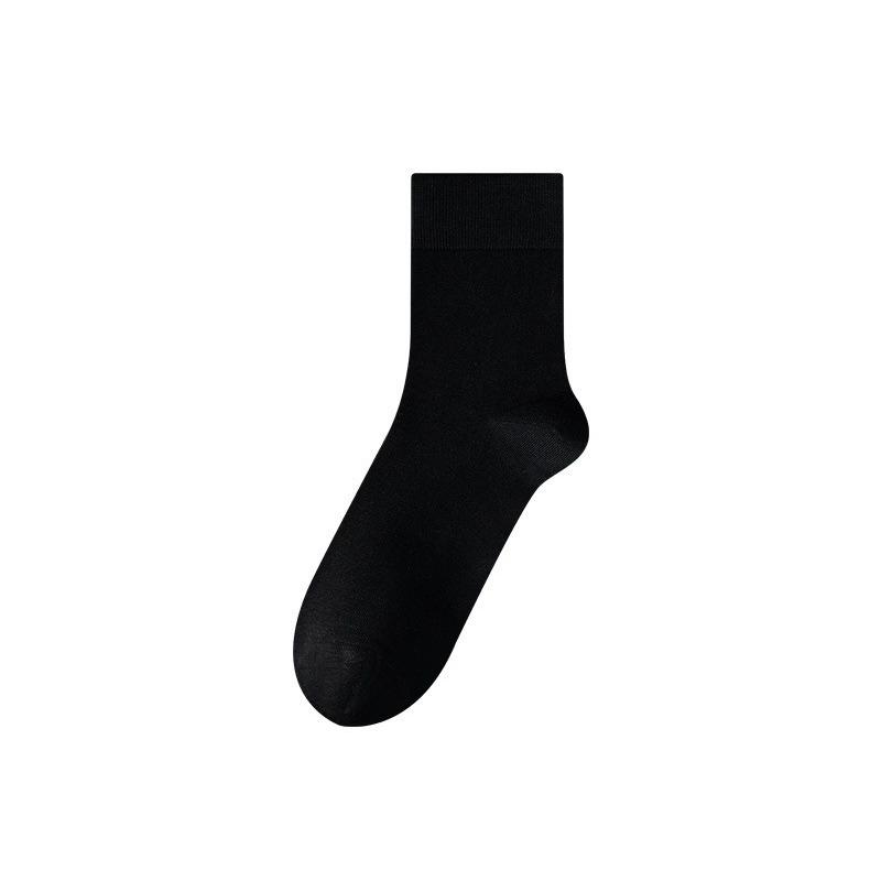 Mulberry Silk Socks for Men, Mid-calf Autumn Men's Business Socks, Antibacterial Long Stockings, Black Silk Socks for Men