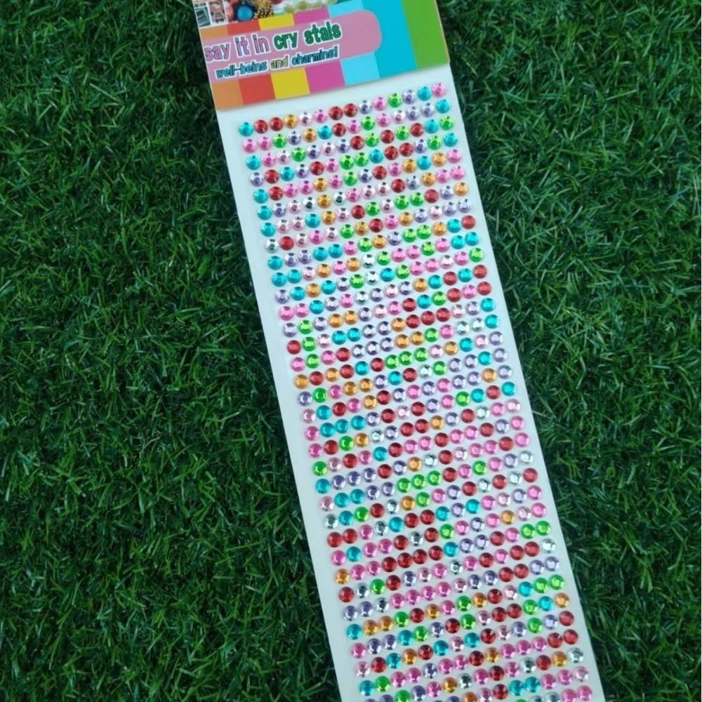 Round Shape 3D Gem Stickers Colorful Design Rhinestone Stickers Diamond Stickers  for Party Makeup