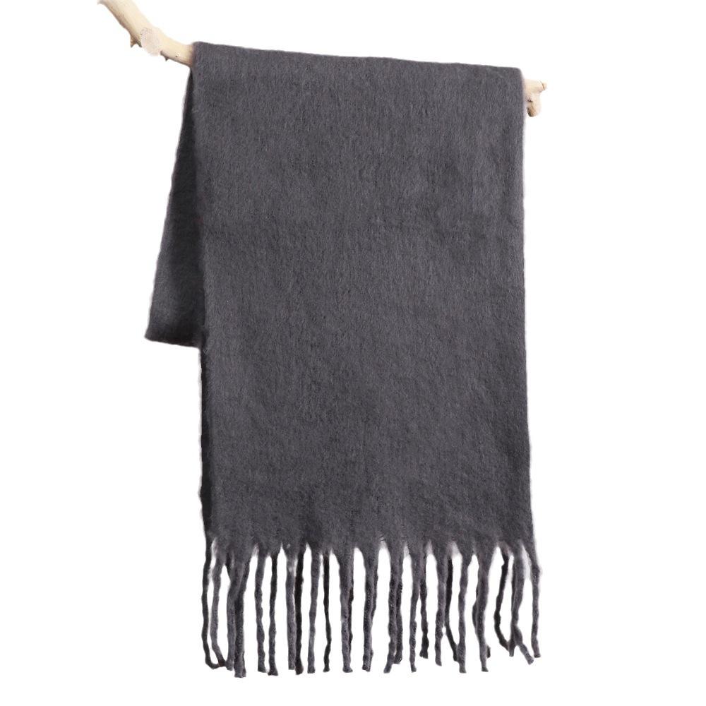 Winter Damen Neuer Haima Haar Imitationskaschmir Schal Vielseitig Premium Tragen Einfarbig Paar Klimaanlagen Schal Damen