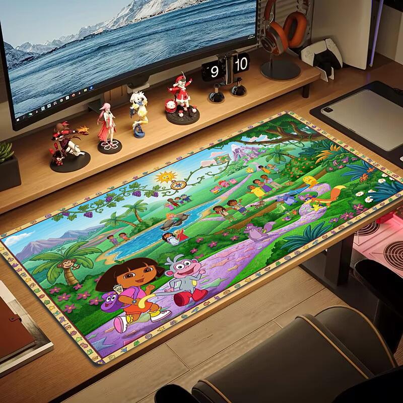 Explorer Dora Color Mouse Pad Large Gaming Table Cushion Non-slip Laptop Tablet Big Mousepad XXL Mat Mini PC Playmat With Lock edge