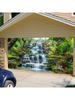 One Large-sized Retro Landscape Summer/autumn Forest Waterfall Decorative Background Fabric, Suitable for Garden Decoration