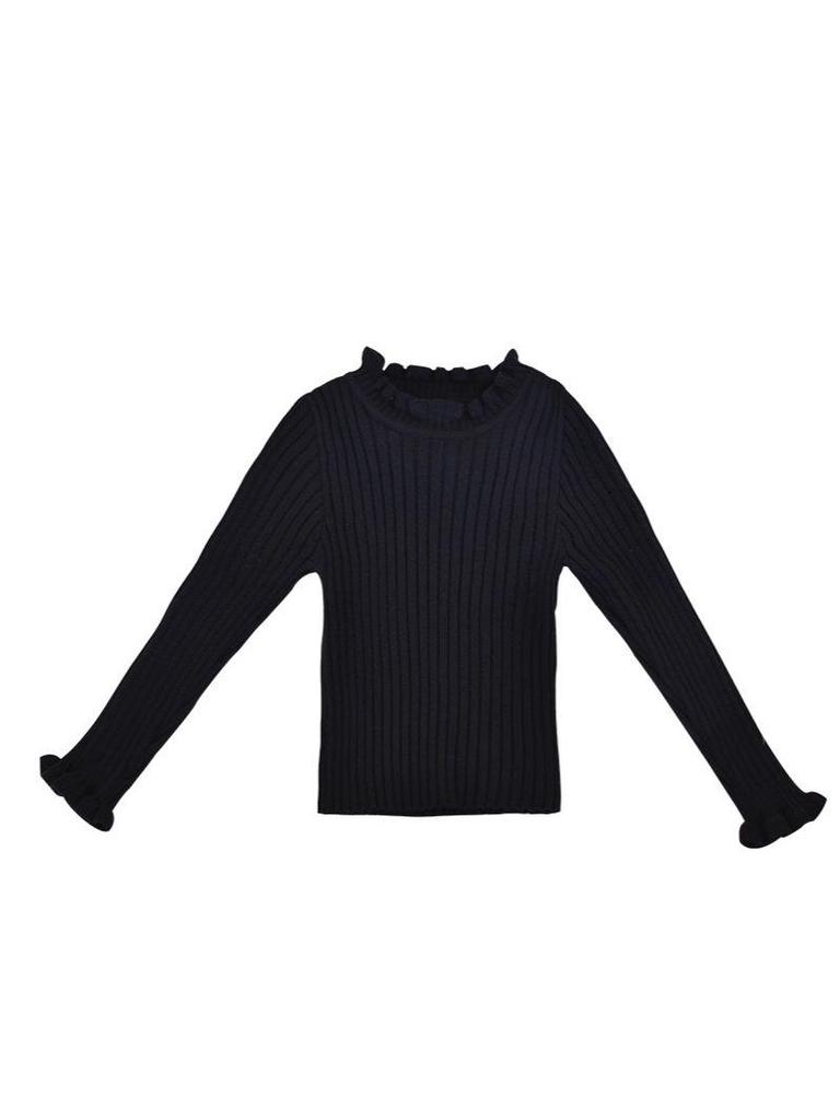 Schmal geschnittener Strickpullover für Mädchen: Warm, Weich, Vielseitig Unifarben für Herbst & Winter