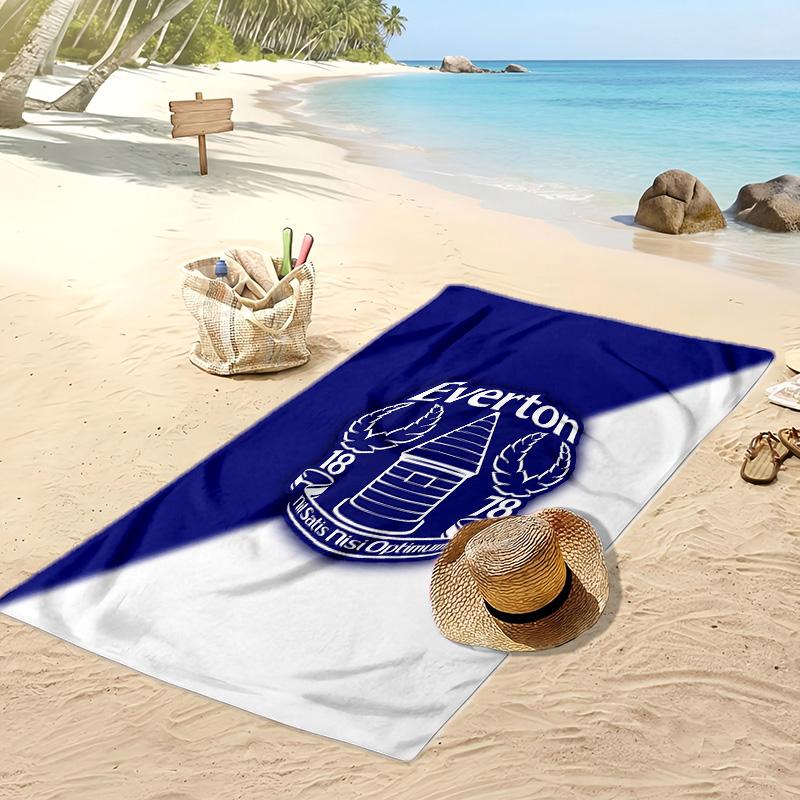 Ręcznik plażowy z nadrukiem Everton Football Club, Duży Miękki Szybkoschnący Ręcznik na Plażę Kemping Pływanie