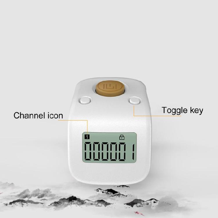 1Pc 6 Digit Beads Prayer Counter Digital LCD Finger Ring Tally Counter