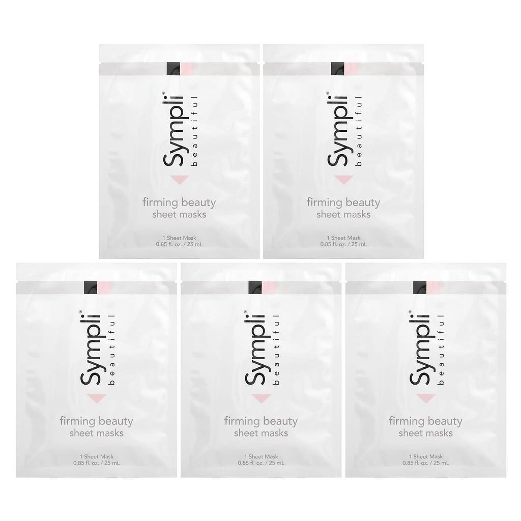 Sympli Beautiful Firming Beauty Sheet Mask, 5 Sheet Masks, 25 Ml (0.85 Fl Oz) Each
