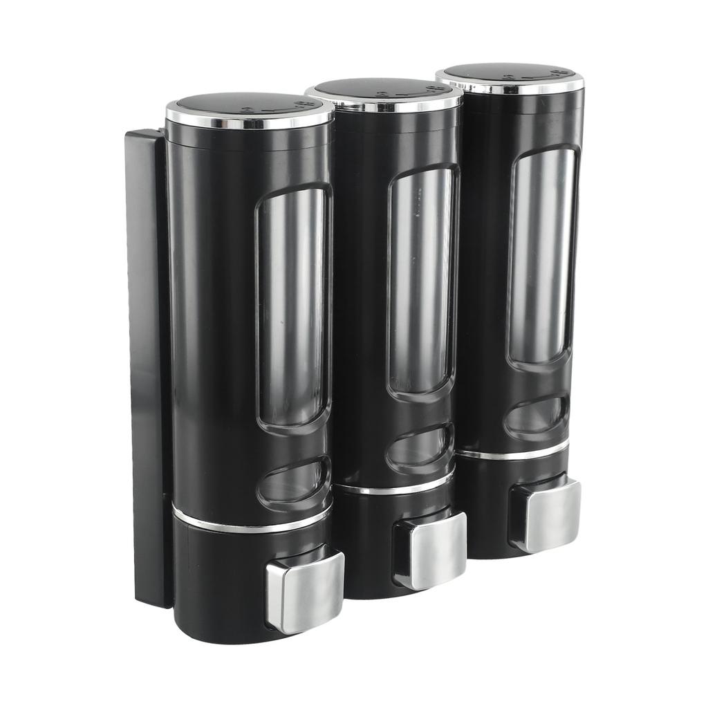 400ml Soap Dispenser 3 In 1 Soap Dispenser Bathroom Black Versatile Wall-mounted Design Easy To Use High-quality Materials