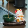 Creative Lucky Cat Incense Burner Chinese Style Traditional Aromatherapy Base Cute Cartoon Tea Table Oraments Home Decoration