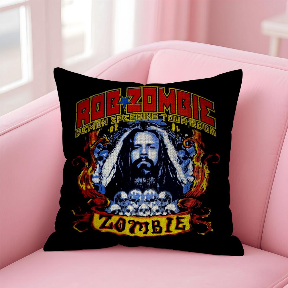 Singer RRob Zombies Cushion Cover Natural Linen Pillow Case DoubleSided Print Decorative Sofa Pillowcase Home Decor Gift