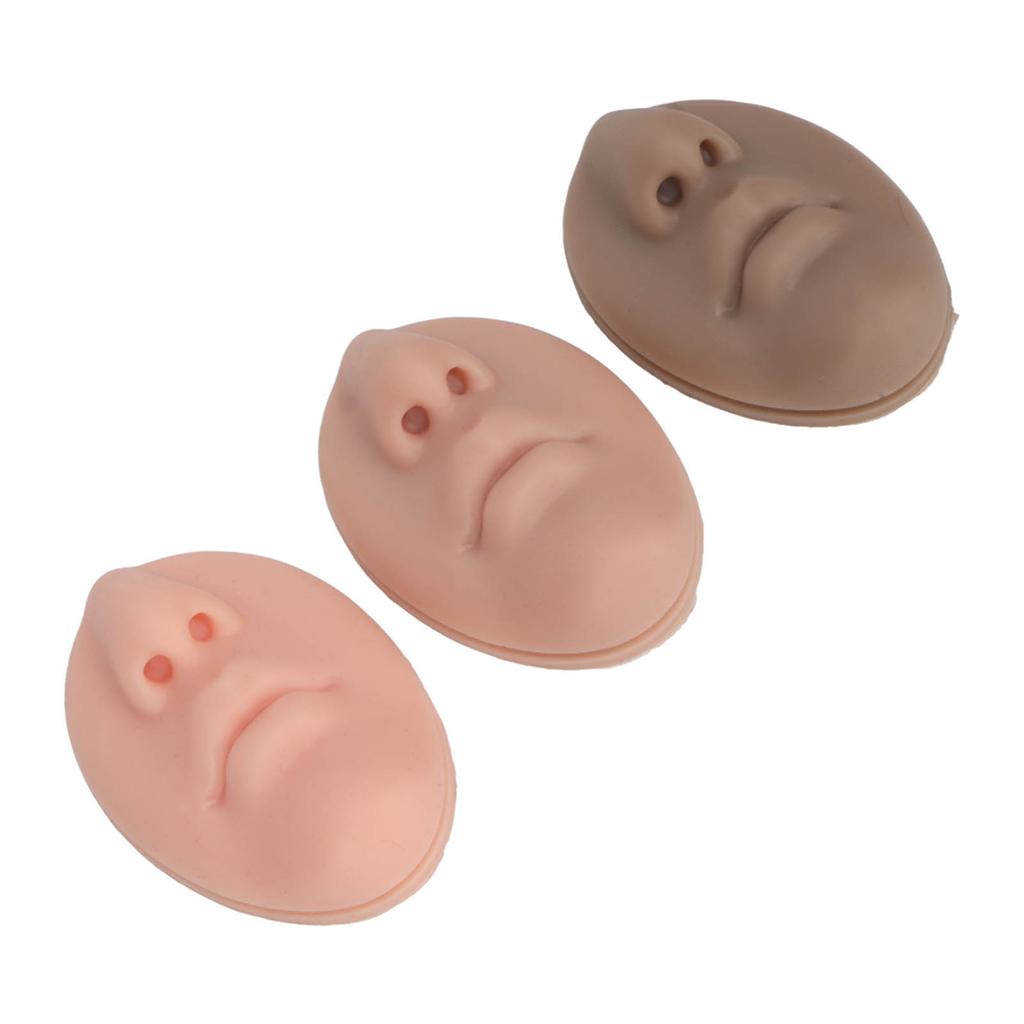 3pcs Silicone Nose Mouth Model Professional Soft Flexible Reusable Simulation Silicone Piercing Model