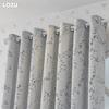 1PC LOZUJOJU Vintage Rural Style Jacquard Curtains, Gray Rattan Vine Branch Leaf Sheer Curtain for Bedroom Living Room Home Decor