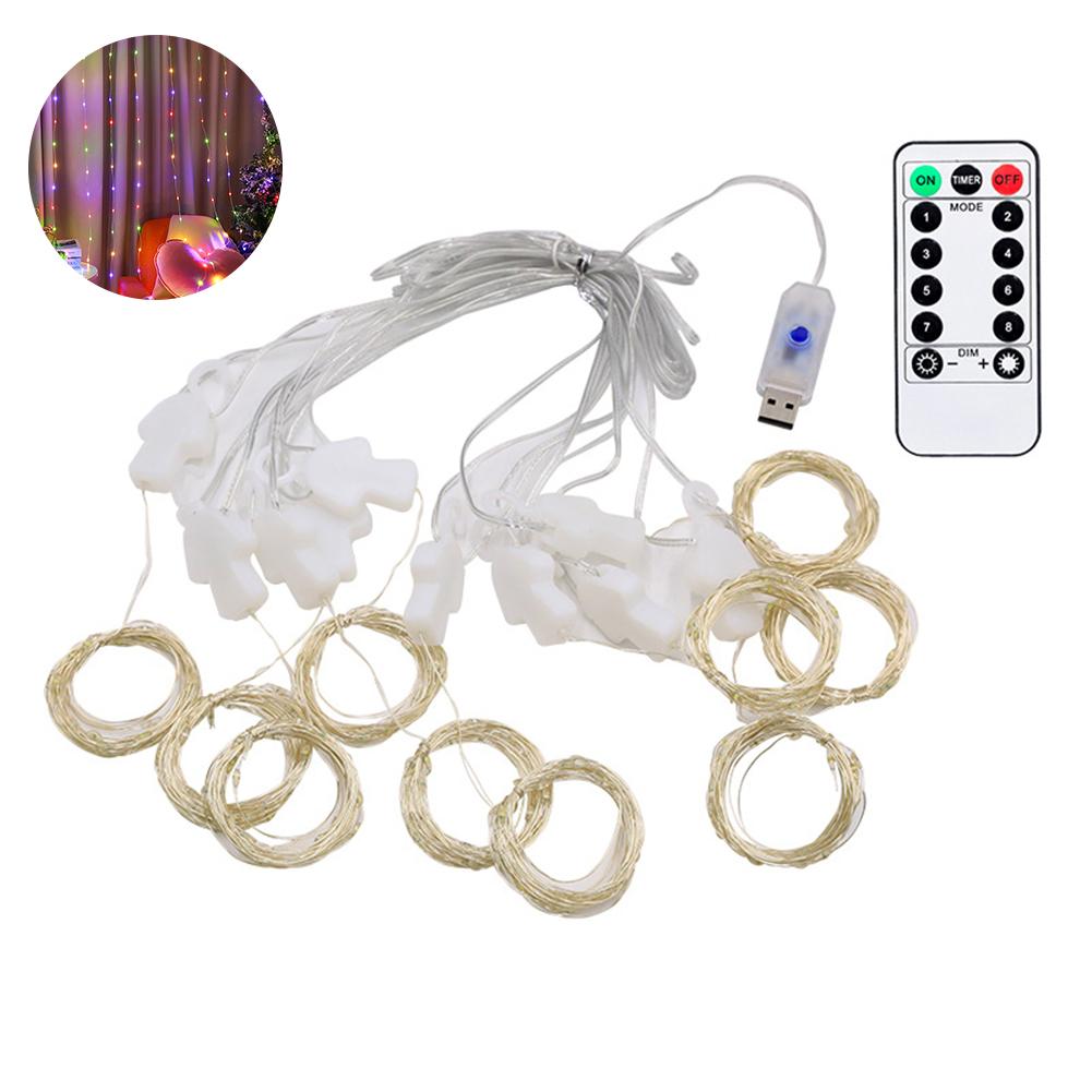 1set USB Christmas Window Curtain Lights, 300 LED Curtain Fairy String Lights , with Hook for Home Indoor Wall Christmas Decor