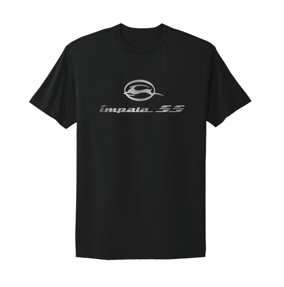 Impala SS Retro Muscle Car Logo Unisex Black T-shirt Size S-3XL Unisex T-Shirt L