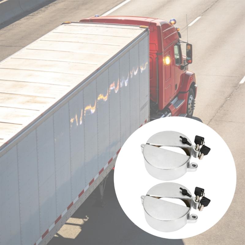 Pack Of 2 Secure Locking Fuel Tank Lids For Semi Trucks Designed For Multiple Class 8 Truck Models