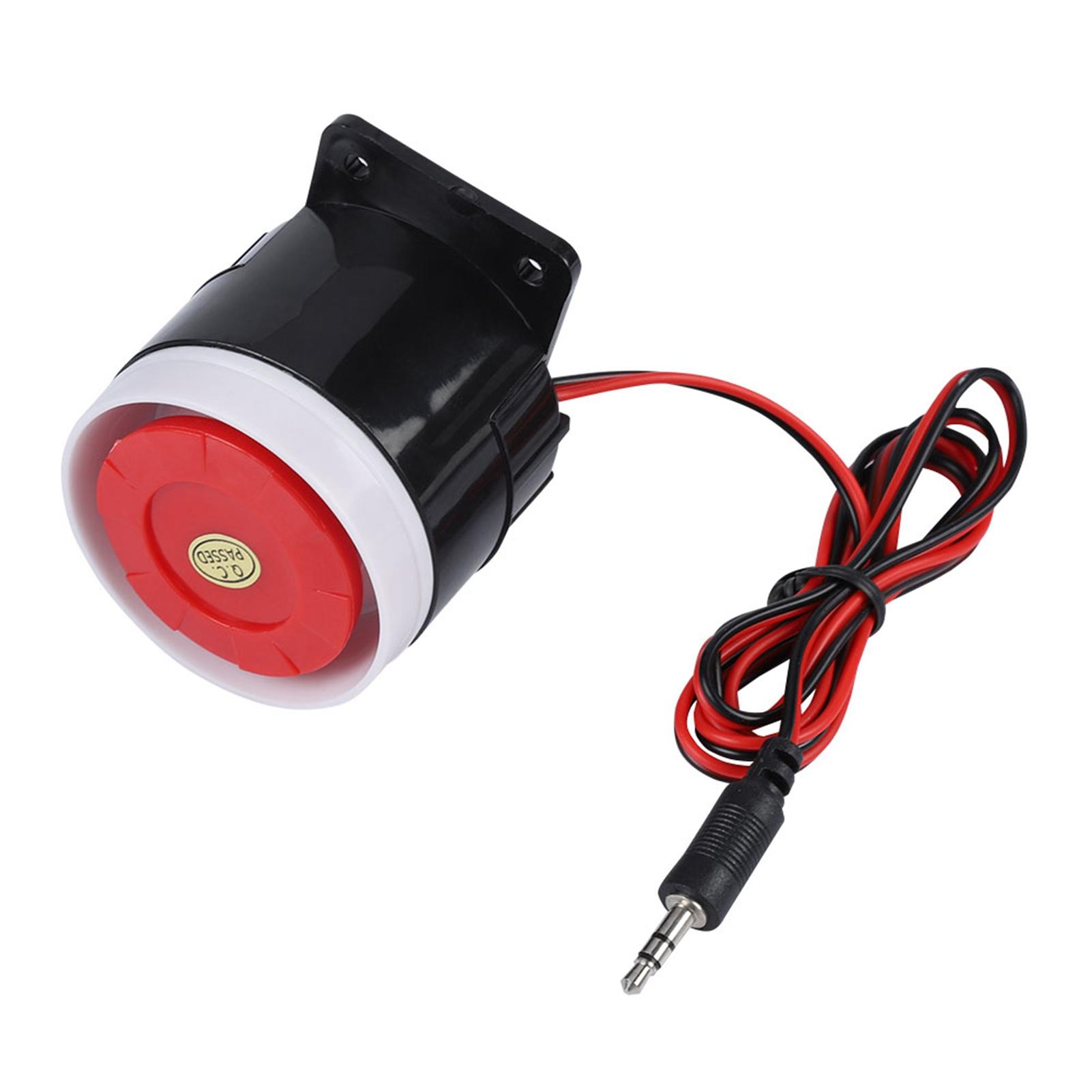 

120dB DC 12V Mini Red Wired Horn Siren Sound Alarm System Warning Horn for Home Security белый