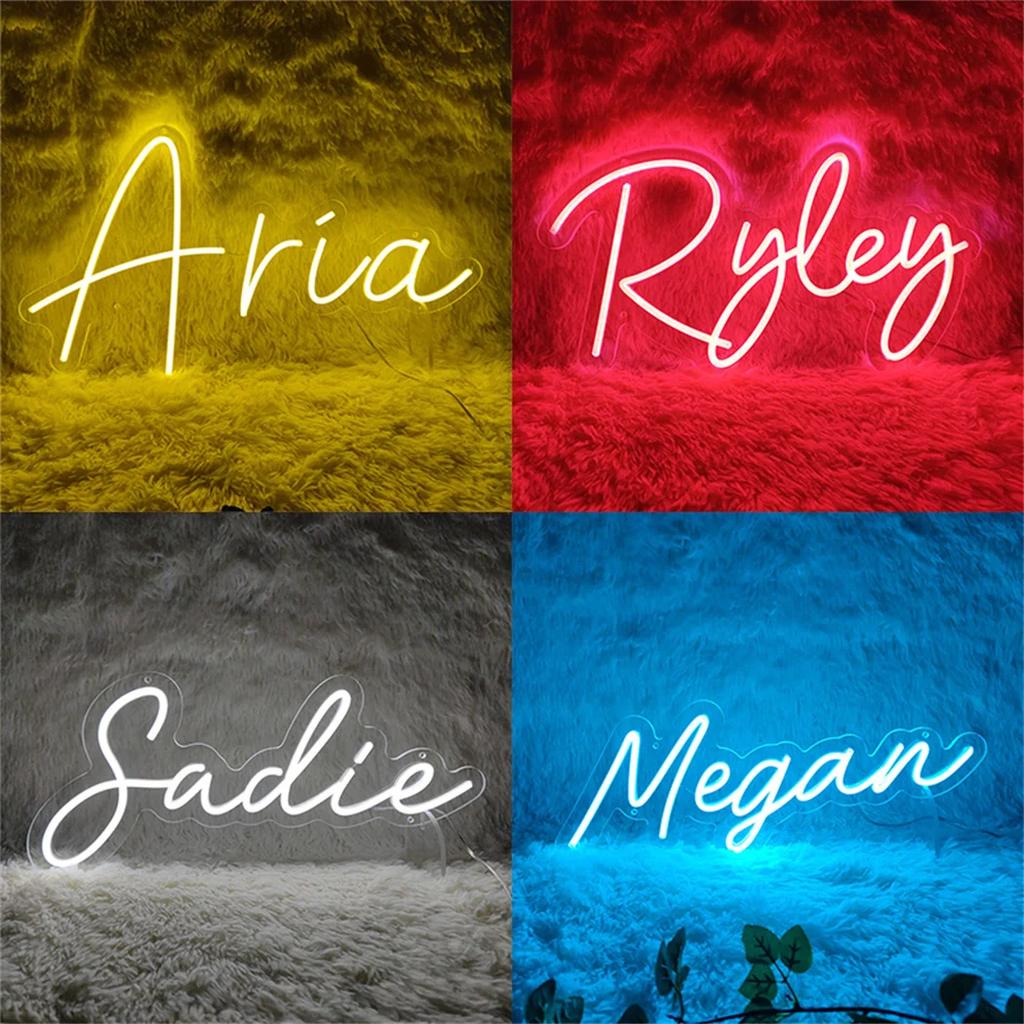Custom LED Neon Sign Personalized Name Light for Kid Teens Bedroom Unique Gift with Customizable Designs for Trendy Wall Decor
