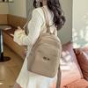 Vintage PU Backpack Women's Multi-Layer Large Capacity Chest Bag Multi-Use Lightweight Crossbody Bag