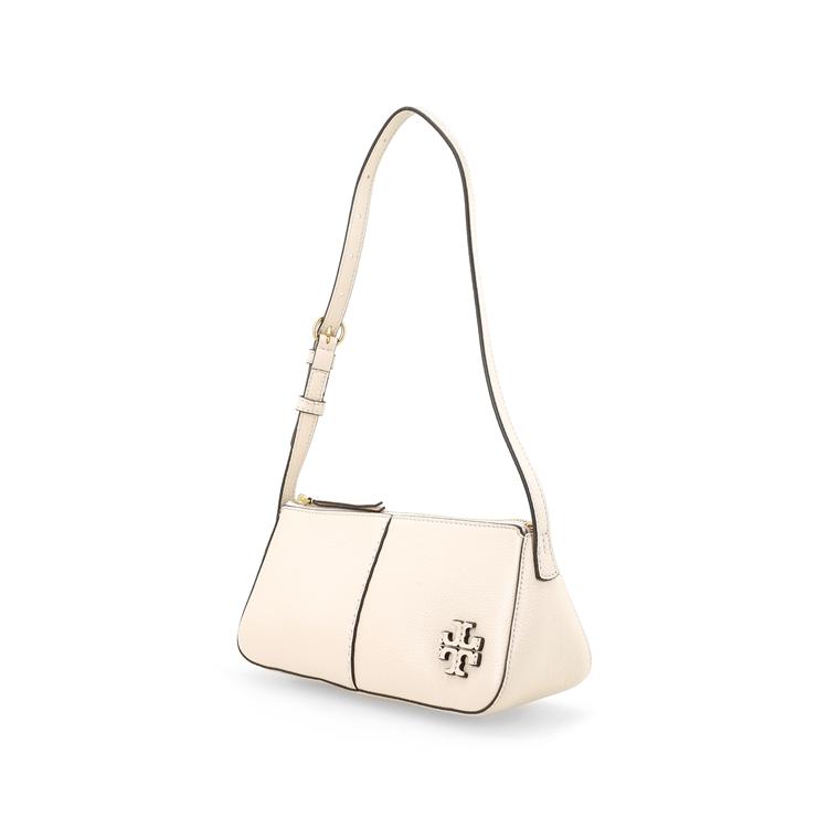 Tory Burch Mcgraw Logo Pebbled Leather Tote Bag Women Handbags White 134507-724