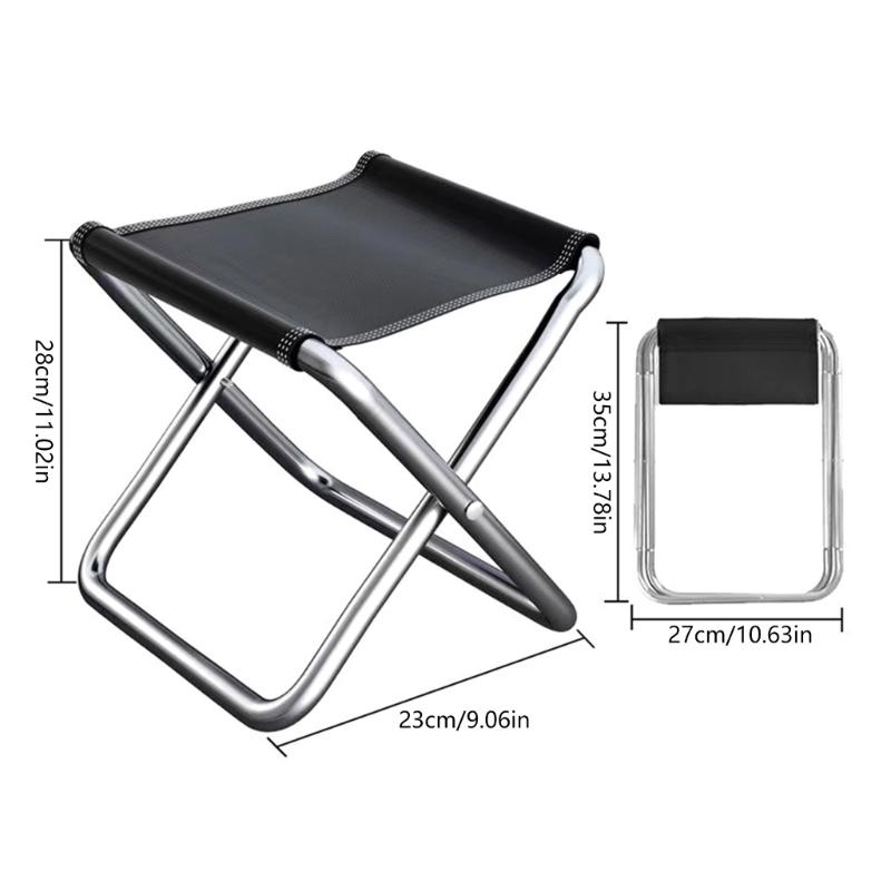 Portable Folding Stool, Mini Size Camping Stool Aluminum Alloy Stool for Travel