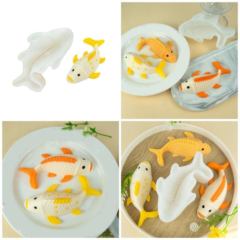 Multipurpose Flexible Silicone Mould for Carp Candle Holders Portable for Craft Supplies and Festive Decorations