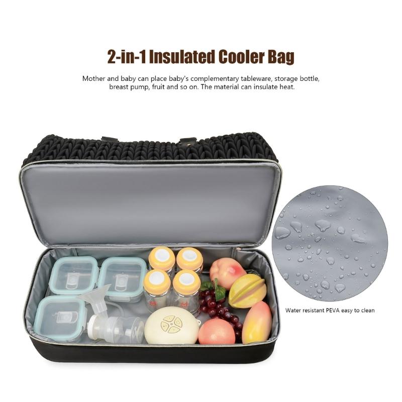 Spacious Two Tie Diaper Bag with Multifunction Compartments multifunction Large mother Diaper Bag Upgrades for Moms Travel