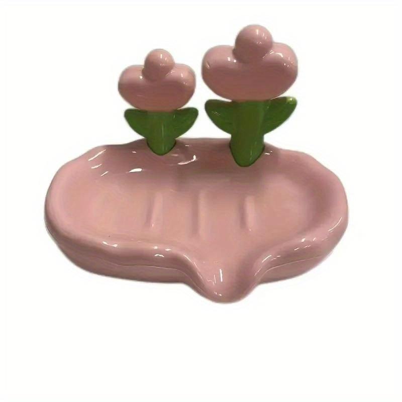 1pc Brand New Creative and Adorable Floral Soap Dish That Doesn't Require Punching Drainage Holes.