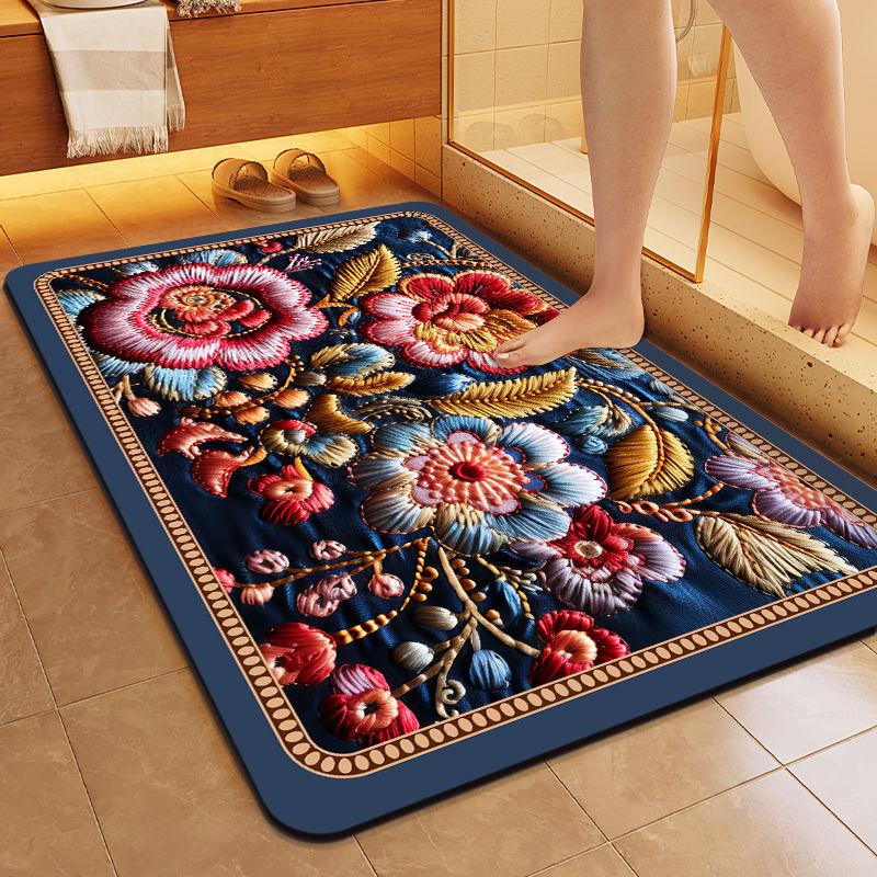 Entrance Mat Bathroom Entrance Door Mat Non Slip Absorbent Wear-resistant Floor Mat Kitchen Mat