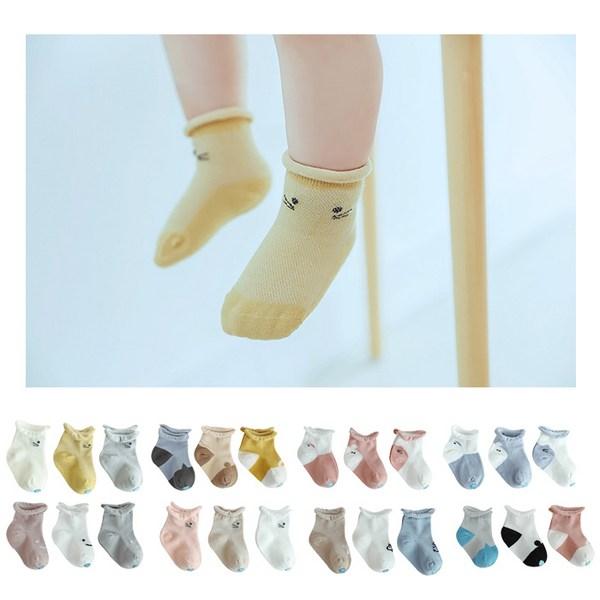 Mom's Care Baby Lovely Point Socks 3-dílná sada, korejské kojenecké produkty