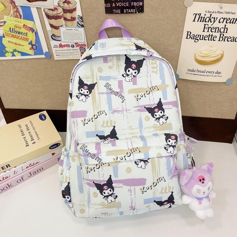 Stylish And Trendy Large Capacity Backpack For Middle School Students In Green Grey Purple And Pink